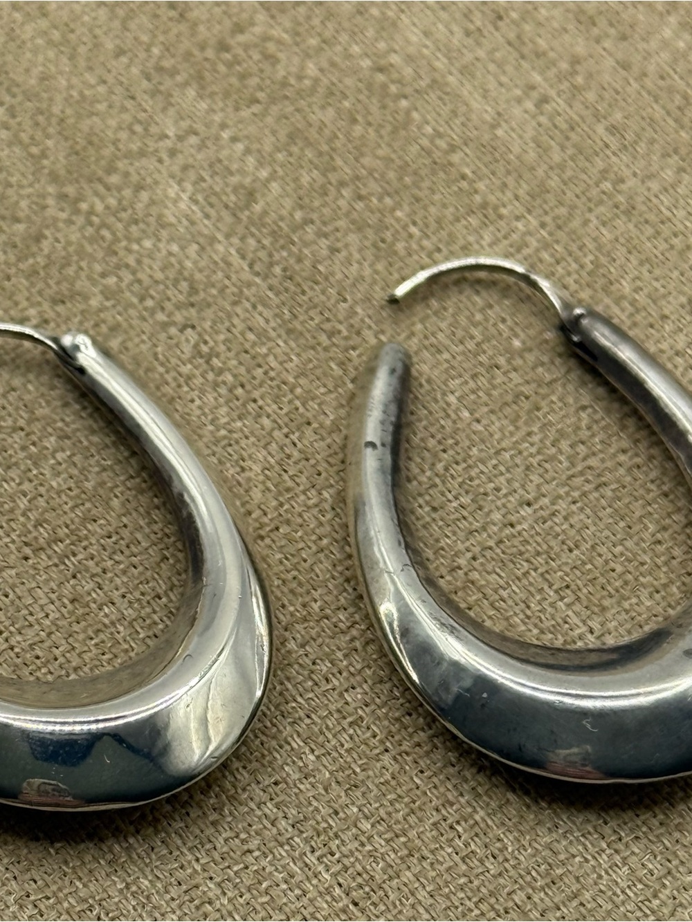 Sterling Silver Hoop Drop Earrings - Silver - Picture 6 of 8